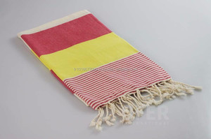 HAVANA PESHTEMAL ผ้าขนหนูผ้าฝ้ายออแกนิกสไตล์ตุรกีแบบฮัมมัม,ผ้าขนหนูชายหาดลายทางสีสันสดใส - Product Image 4