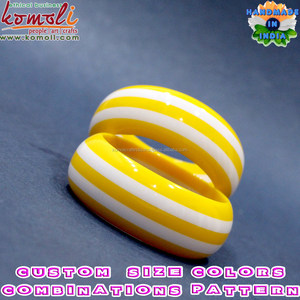 Rayas de resina India hechas a mano, joyería de moda amarilla y blanca, venta al por mayor - Product Image 5