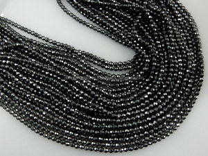 Prix d'usine en gros sur l'hématite naturelle perles de rondelle à facettes pierre noire perles en vrac - Product Image 1