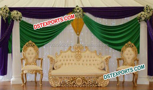 Sofá de boda de diseño musulmán, muebles de escenario de boda, dos asientos con sillas, último diseño - Product Image 3