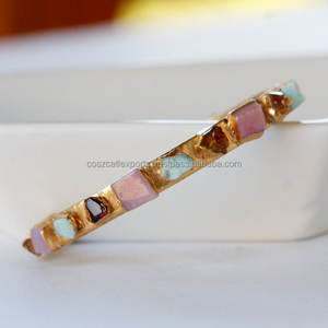 สร้อยข้อมือและกำไล925เงิน925สไตล์วินเทจอัญมณีซิทรีนหยาบโอปอล druzy Amazonite สีชมพูสำหรับเป็นของขวัญ - Product Image 2