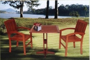 Ensemble de balcon de bistrot en bois massif moderne de 3 pièces meubles de patio extérieur pour le jardin - Product Image 1