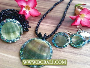 Cuentas conchas juegos de joyas collares anillos pendientes pulsera hecho a mano bali - Product Image 1