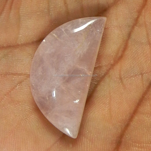 17*35mm Natural Rose Quartz 7.20 Gms Half Moon Cabochon Gemstone IG0303 - Product Image 1