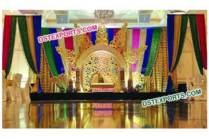 แผงฉากหลังเวทีงานแต่งงานแบบมุสลิม,แผงฉากหลังสไตล์วัดงานแต่งงานแบบอินเดียกรอบฉากหลังแต่งงานของอินเดียสำหรับ Vivah - Product Image 4
