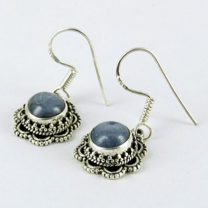 Fabulous!! Natural <b>Blue</b> <b>Sapphire</b> 925 Sterling Silver <b>Earrings</b> Fashion Silver Jewelry Silver Jewelry Exporter - Product Image 3