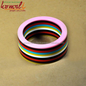 Layered Multi Colour Wide <b>Acrylic</b> Resin <b>Jewelry</b> Bracelets Bangles - Product Image 4