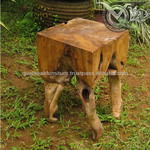 टीक जड़ फर्नीचर इंडोनेशिया-टीक जड़ लकड़ी दौर खाने की मेज - Product Image 3