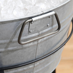 Grande baignoire à boissons rondes en métal galvanisé, noir, sur pied, pot à boisson avec support pour les Bars et les boîtes de nuit - Product Image 4