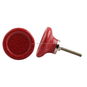 Boutons de placard en céramique rouge Vintage, poignées de meubles craquelés, quincaillerie de placard, garde-robe, poignée de porte, Pull 4.44 cm fissure-150 - Product Image 1