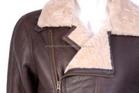 Veste de modelage en cuir d'agneau véritable pour hommes, veste bombardier à Double Face pour hommes
