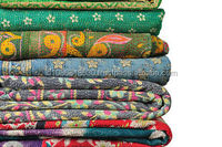 Couvre-lit en coton matelassé réversible Bangali Gudari, fait main en Inde, ancien style vintage, Kantha, couvre-lit vintage, décoration vintage