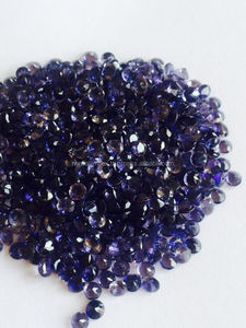 Lolite Faceted <b>Beads</b> Loose Round Handmade Bulk Product <b>Blue</b> Natural Gemstone in Small Sizes - Product Image 4