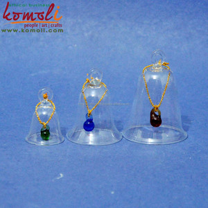 เครื่องประดับกระดิ่งแก้วแบบเป่าใสใหม่แบบทำมือสำหรับตกแต่งวันหยุดคริสต์มาสทำด้วยมือของตกแต่งต้นไม้บ้านหรืองานหัตถกรรมของขวัญ - Product Image 6