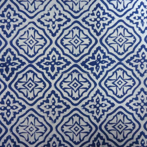Hand Block Printed <b>Blue</b> Cross Cotton 20 Sheeting Fabric Carded Woven Curtains <b>Pillows</b> Shirts Suits Covers Dresses Garments - Product Image 1
