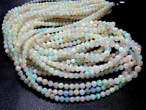 ลูกปัดหินโอปอลเอธิโอเปียไฟลูกปัดกลมเรียบ3-5มม. ลูกปัดโอปอลเอธิโอเปีย - Product Image 6