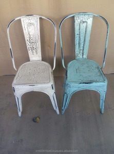 Silla de café de metal de estilo moderno con acabado craquelado Muebles de restaurante hechos de hierro - Product Image 4