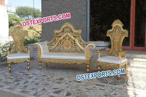 Muebles de boda de reina real, conjunto de sofá de boda de estilo italiano, conjunto de dos plazas tallado de diseñador - Product Image 2