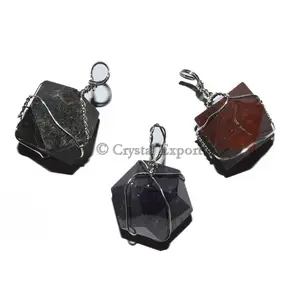 จี้หุ้มเหลี่ยมอัญมณีผสม - Product Image 1