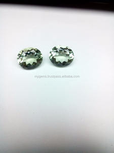 Pierre ovale en améthyste verte calibrée de 10*12 mm pour la fabrication de bijoux - Product Image 4