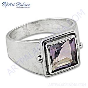 Pierre précieuse en gros pierre d'améthyste violette en argent Sterling 925 de haute qualité hommes et femmes bague de bijoux fins - Product Image 2