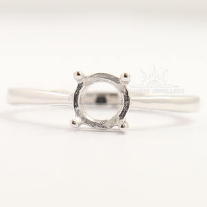 Bague simple et élégante de 6 mm, en argent sterling 925, avec sertissage pré-encadré, poli rhodié, design personnalisé pour mariage - Product Image 3