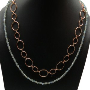 Collier en corde perlée en argent sterling 925 avec labradorite, style bohème chrétien, collection Simple Beauty de Shri Ashapura Jewels pour femme - Product Image 2