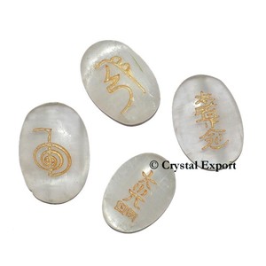 เซ็ตสินค้ายอดนิยม Selenite แกะสลัก Usui เรกิ: ซื้อชุดเรกิที่มีจำหน่ายที่-คริสตัลส่งออก - Product Image 1