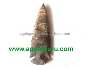 Jaspe marrón hecho a mano 4 pulgadas puntas de flecha de ágata para la venta al por mayor puntas de flecha de ágata India del proveedor khambhat - Product Image 1