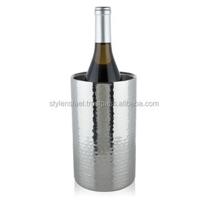 ถังทำน้ำแข็งถังเก็บความเย็นไวน์แบบคู่ทำจากสเตนเลสสตีลเก็บความเย็นพร้อมที่จับฝาปิด - Product Image 2