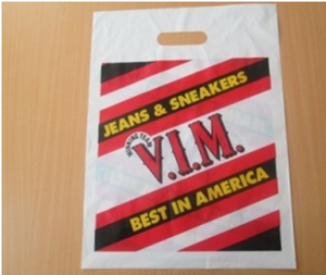 economic punch hole WHITE Plastic Retail Shopping Bags - Product Image 3