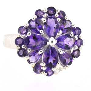 Anillo de plata con gema de amatista, joyería de plata de ley 925 con diseño de anillos de piedras preciosas, venta al por mayor - Product Image 2