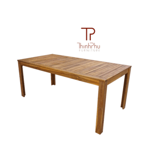 Table d'extérieur en bois rustique, design rectangulaire durable pour mobilier de patio - Product Image 2