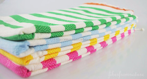 Rainbow Collection Algodón turco Peshtemal Fouta Patrón deportivo Playa y Spa Hammam Toalla hecha a mano en Turquía - Product Image 2