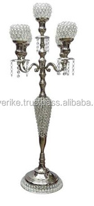 Elegancia candelabros de cristal y metal chapados en oro 5 brazos decoración para fiesta de boda centro de mesa candelabro de suelo - Product Image 3