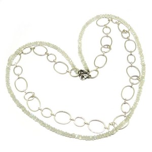 Collier en argent sterling 925 avec perles de pierre de lune arc-en-ciel motif flocons de neige, design signe du zodiaque étoile, bijoux tendance pour mariage et fête - Product Image 2