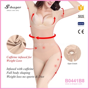 S-SHAPER เซ็กซี่สาวภาพถ่ายเปิดเต็มร่างกายรัดตัวผู้หญิงแขนยาวคาเฟอีนแช่บอดี้สูท - Product Image 3