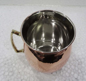 แก้วมักทำจากโลหะมอสโกมิวล์ทองแดงแท้อุปกรณ์สำหรับดื่มบาร์ - Product Image 1