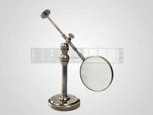 Bureau en laiton antique loupe pour livre journal cartes impression fine archéologue soudure réparation Science et artisanat - Product Image 2