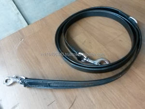 Collier de chien en cuir véritable de haute qualité de luxe en laiton lourd en métal Double pince à pression à dégagement rapide solide vide harnais pour animaux de compagnie Rivet - Product Image 2