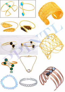 Set de 3 bracelets joncs réglables en or vermeil pour fêtes et mariages avec pierre turquoise - Product Image 2