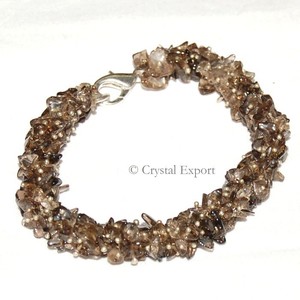 Smoky Quartz Hand Made Chips <b>Bracelets</b> Wholesale Chips <b>Bracelets</b> - Product Image 1