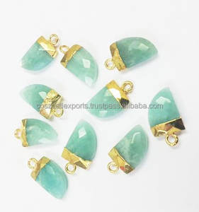 Colgante de Amazonita en Forma de Espiga Chapado en Oro y Plata, Joyería Fina de Piedra Azul Verde, Estilo Bohemio, de Terceros - Product Image 3