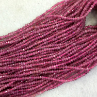 Perles de tourmaline rose facettées