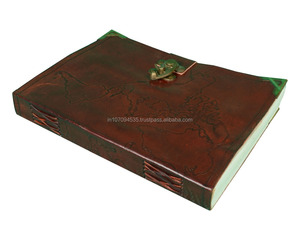 Bản Đồ Thế Giới Nổi 100% Chính Hãng Da Tạp Chí Handmade Trống Giấy Trắng A5 Máy Tính Xách Tay Cuốn Sách Chính Phép Cổ Điển Grimoire Cổ C-Khóa - Product Image 2