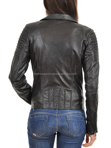 Fashion Genuine Leather Bomber Jacket <b>Button</b> Stand Winter Stylish Outerwear for Men Women Casual Trendy Quilted Breathable - Product Image 2