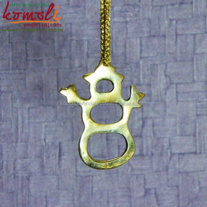 Ornement de bonhomme de neige en laiton doré Décoration d'arbre de Noël en métal fait à la main pour la décoration de vacances et les cadeaux Conceptions personnalisées disponibles - Product Image 5