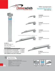 Hot selling professional conventional miller laryngoscope Set