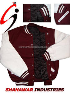 Chaqueta universitaria de lana de algodón gris con estampado personalizado para hombre, chaqueta de béisbol de estilo callejero a precio de fábrica para la temporada de primavera - Product Image 3