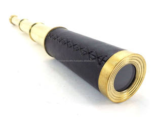 Télescope nautique antique en laiton maritime avec télescope encastré en cuir rose par Calvin artisanat - Product Image 1